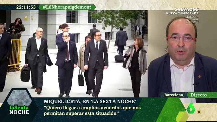 Miquel Iceta, líder del PSC, en laSexta Noche