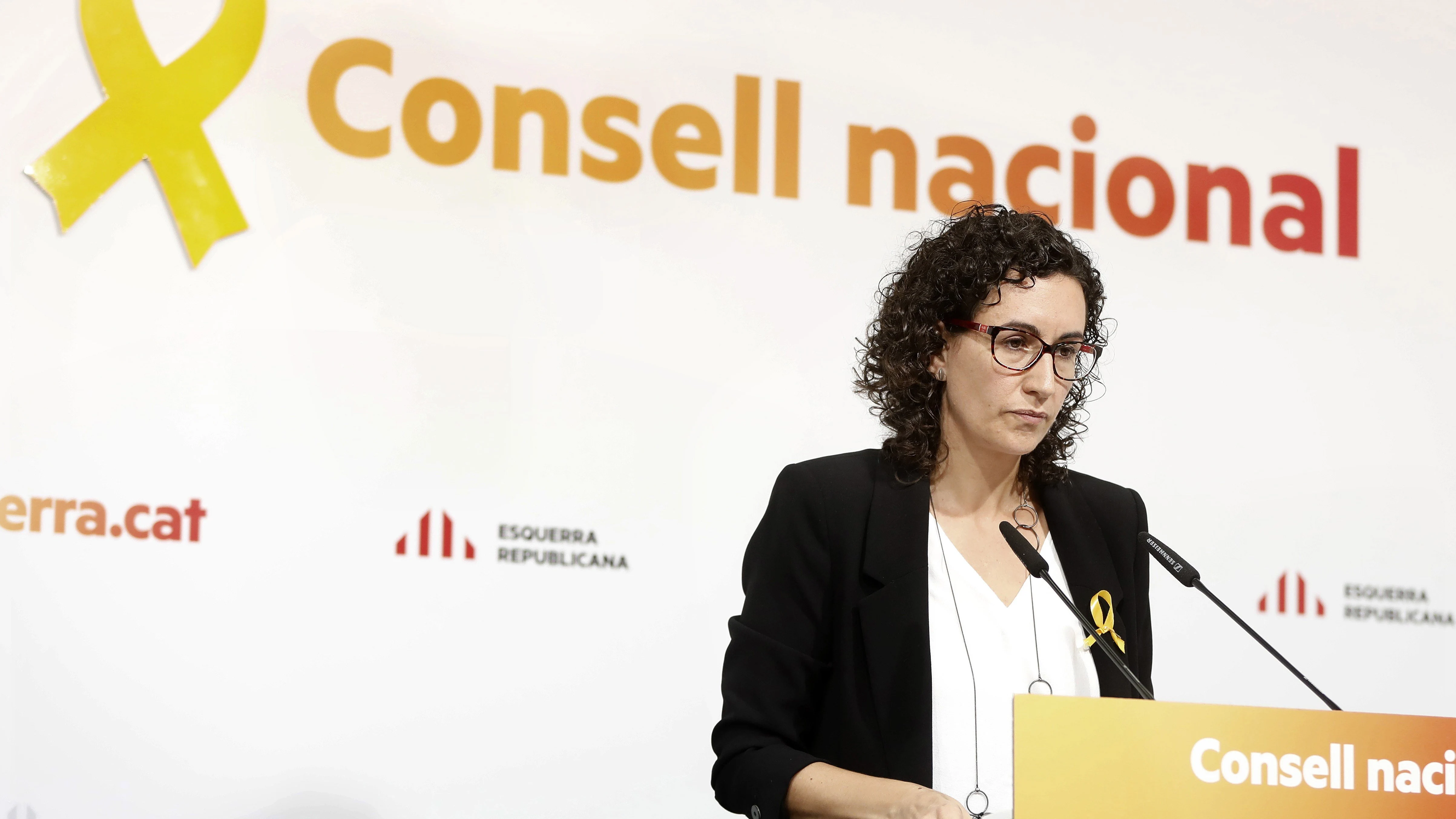 La secretaria general de ERC, Marta Rovira, durante su intervención