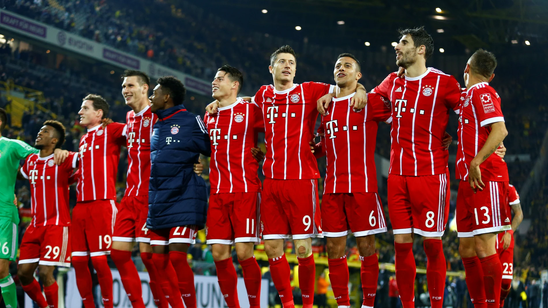 El Bayern celebra la victoria sobre el Dortmund