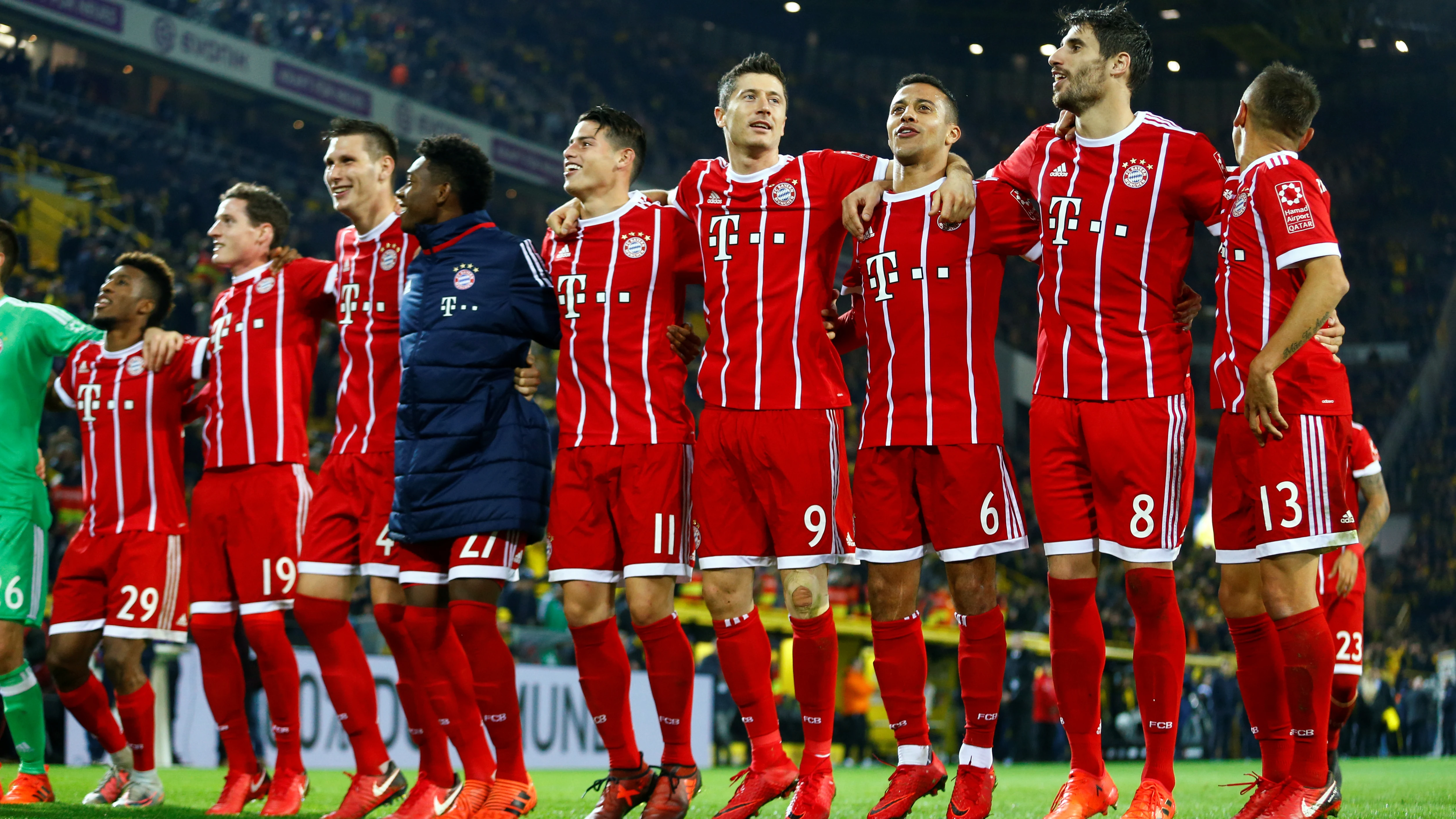 El Bayern celebra la victoria sobre el Dortmund