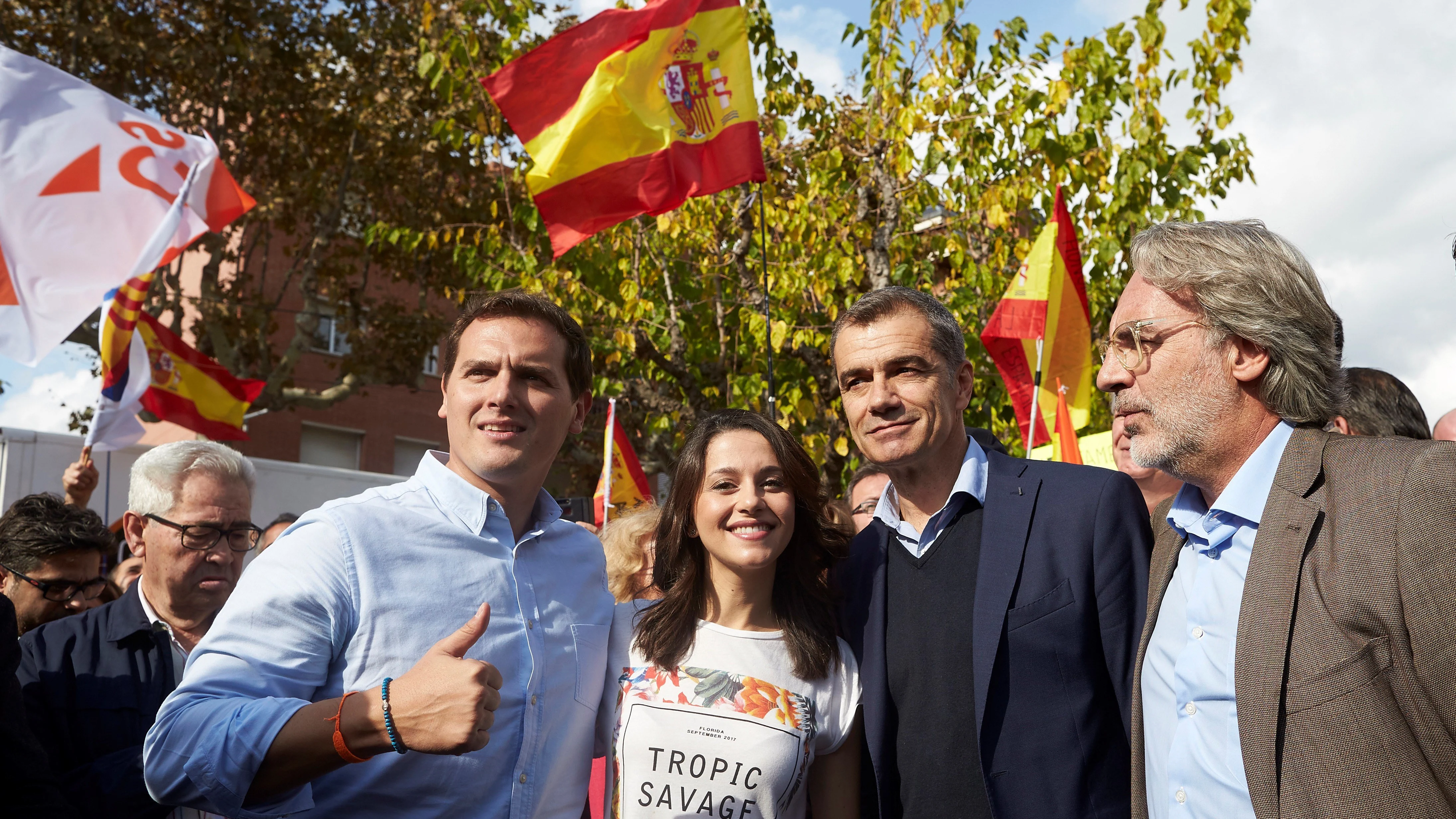 Albert Rivera junto a Inés Arrimadas, Toni Cantó y el concejal de Sant Andreu de Llavaneras Carlos Sánchez Nicolau