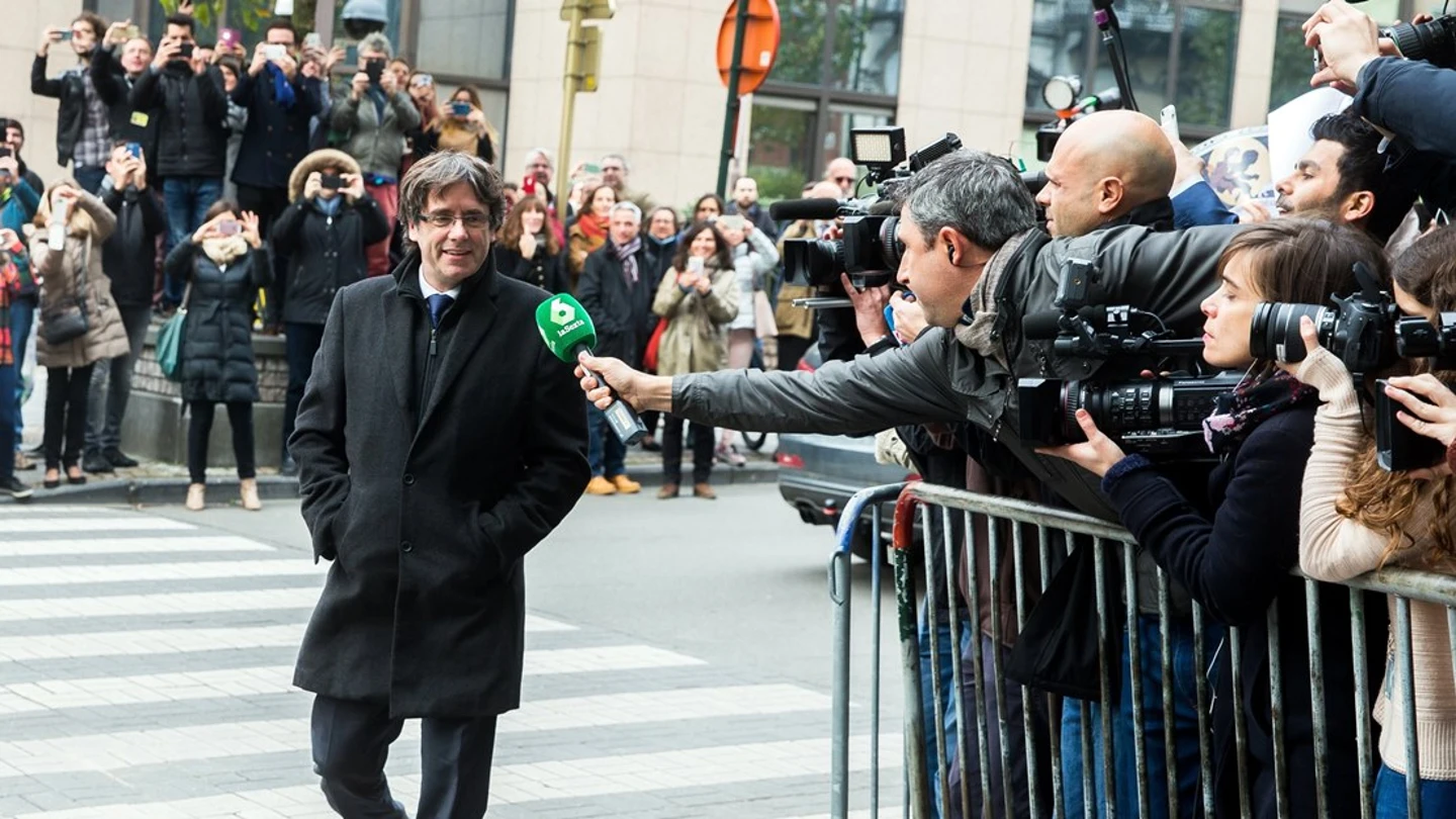 Carles Puigdemont, a su llegada al club de la prensa en Bruselas Carles Puigdemont, a su llegada al club de la prensa en Bruselas