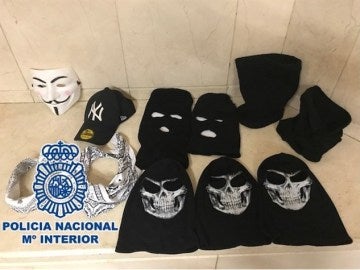 Caretas usadas para los asaltos Caretas usadas para los asaltos