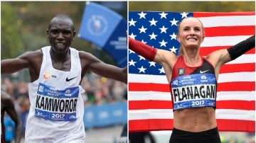 El keniano Kamworor y la estadounidense Flanagan ganan el maratón de Nueva York