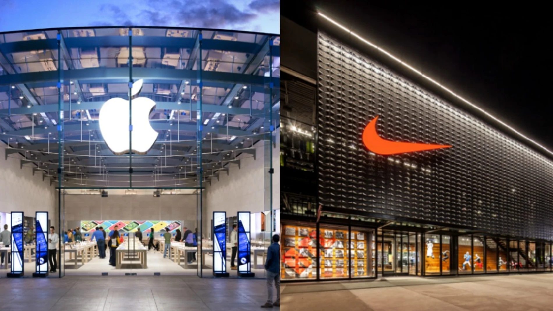 Tiendas de Apple y Nike