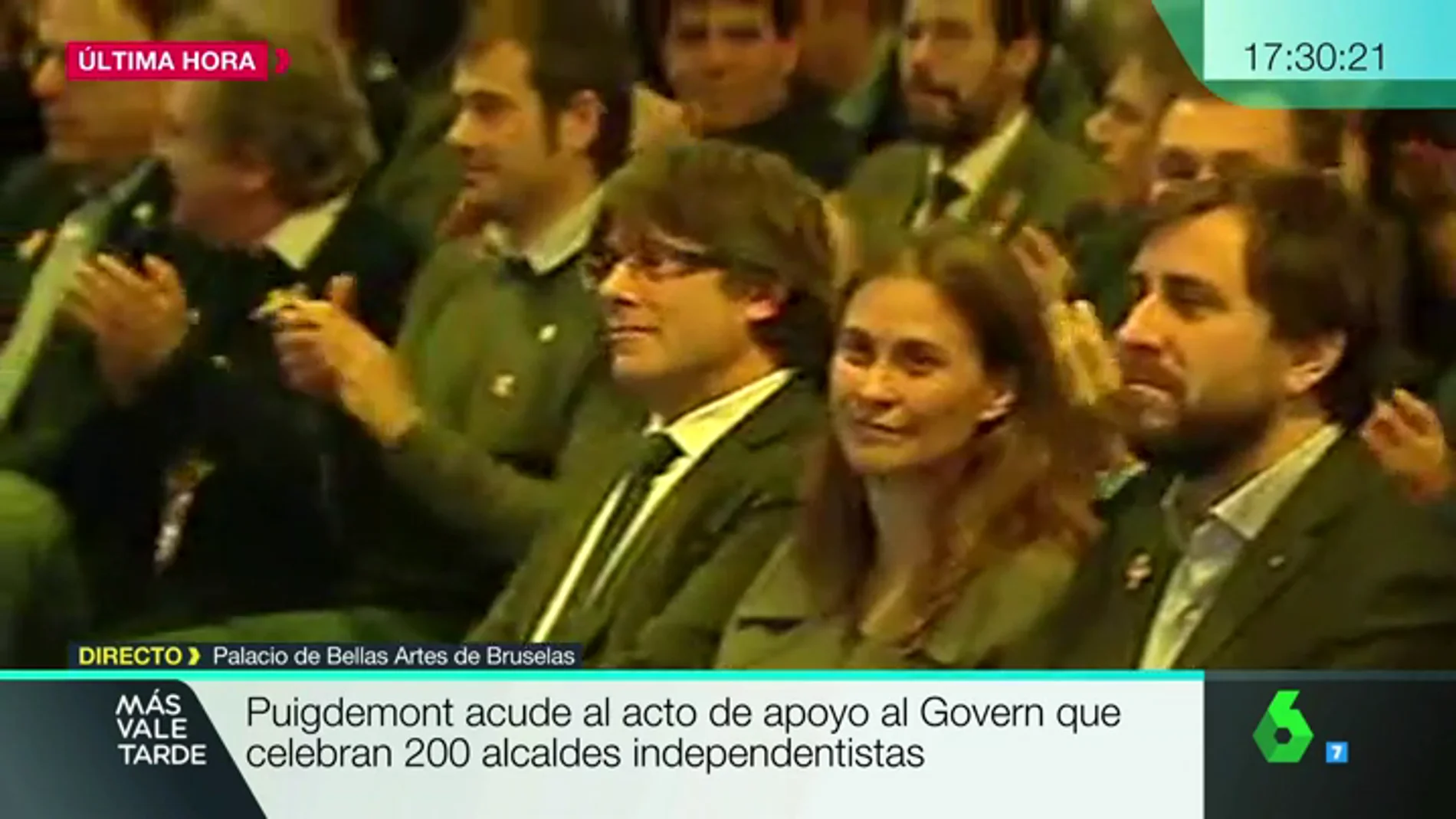Puigdemont, en el acto de alcaldes independentistas en Bruselas