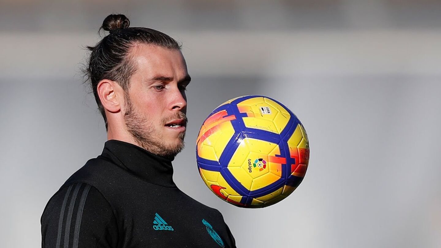 Gareth Bale, durante el entrenamiento del Real Madrid
