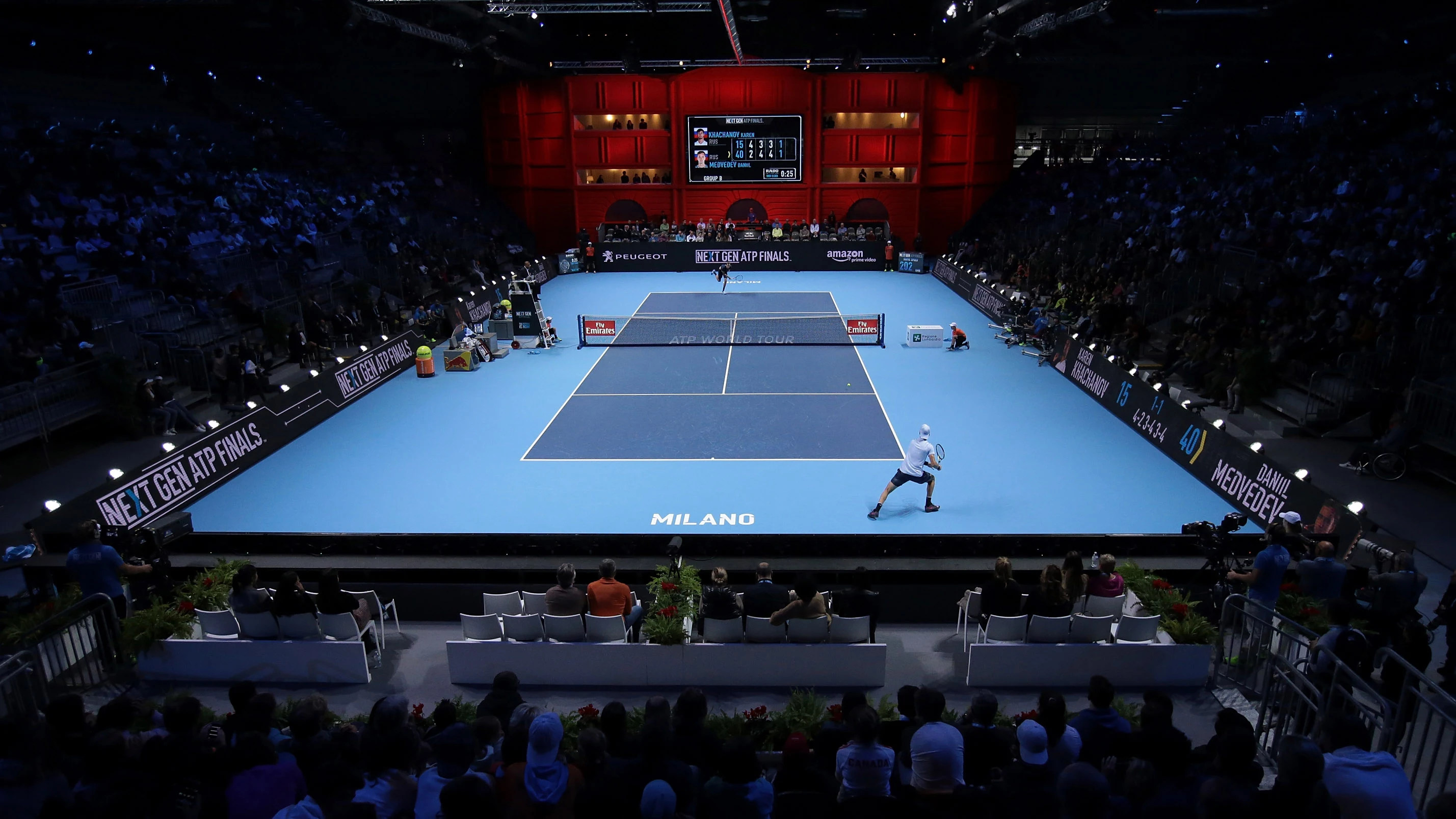 Momento del partido entre Khachanov y Medvedev Momento del partido entre Khachanov y Medvedev
