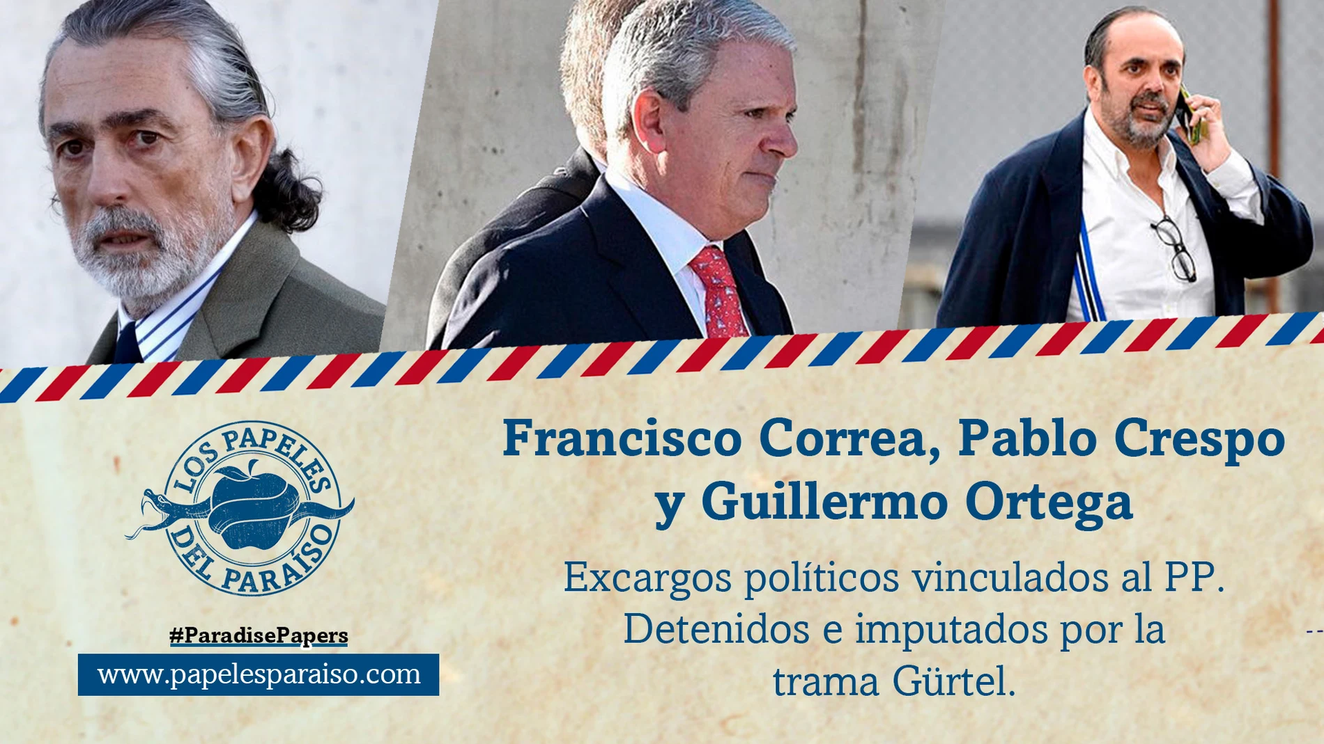 Francisco Correa, Pablo Crespo y Guillermo Ortega, cabecillas de la trama Gürtel