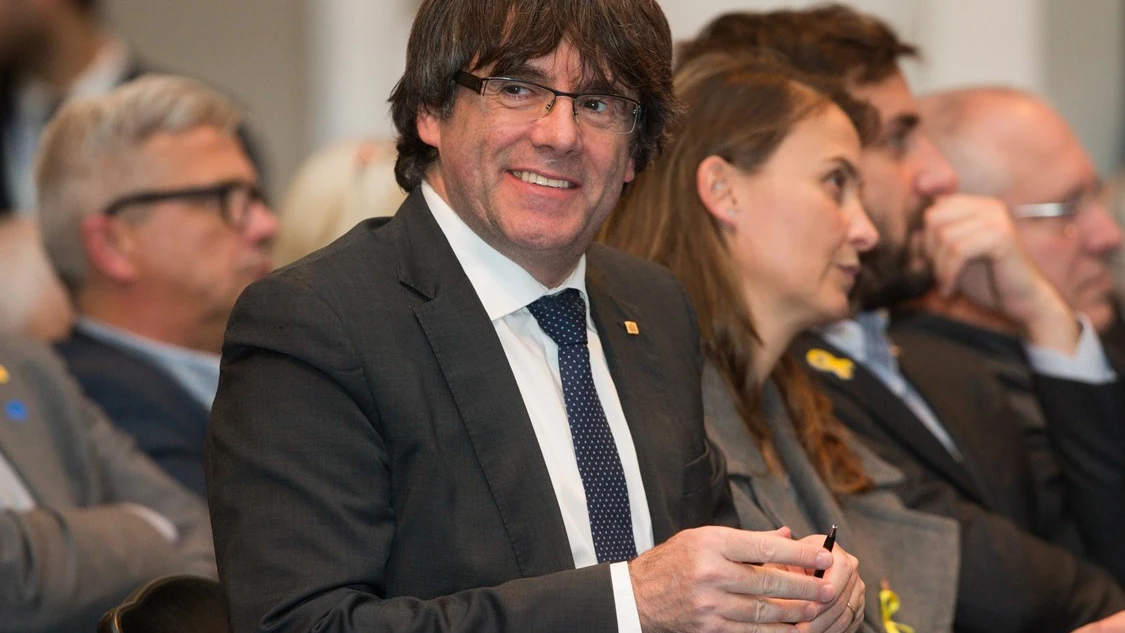 Puigdemont en el acto celebrado por 200 alcaldes independentistas en Bruselas