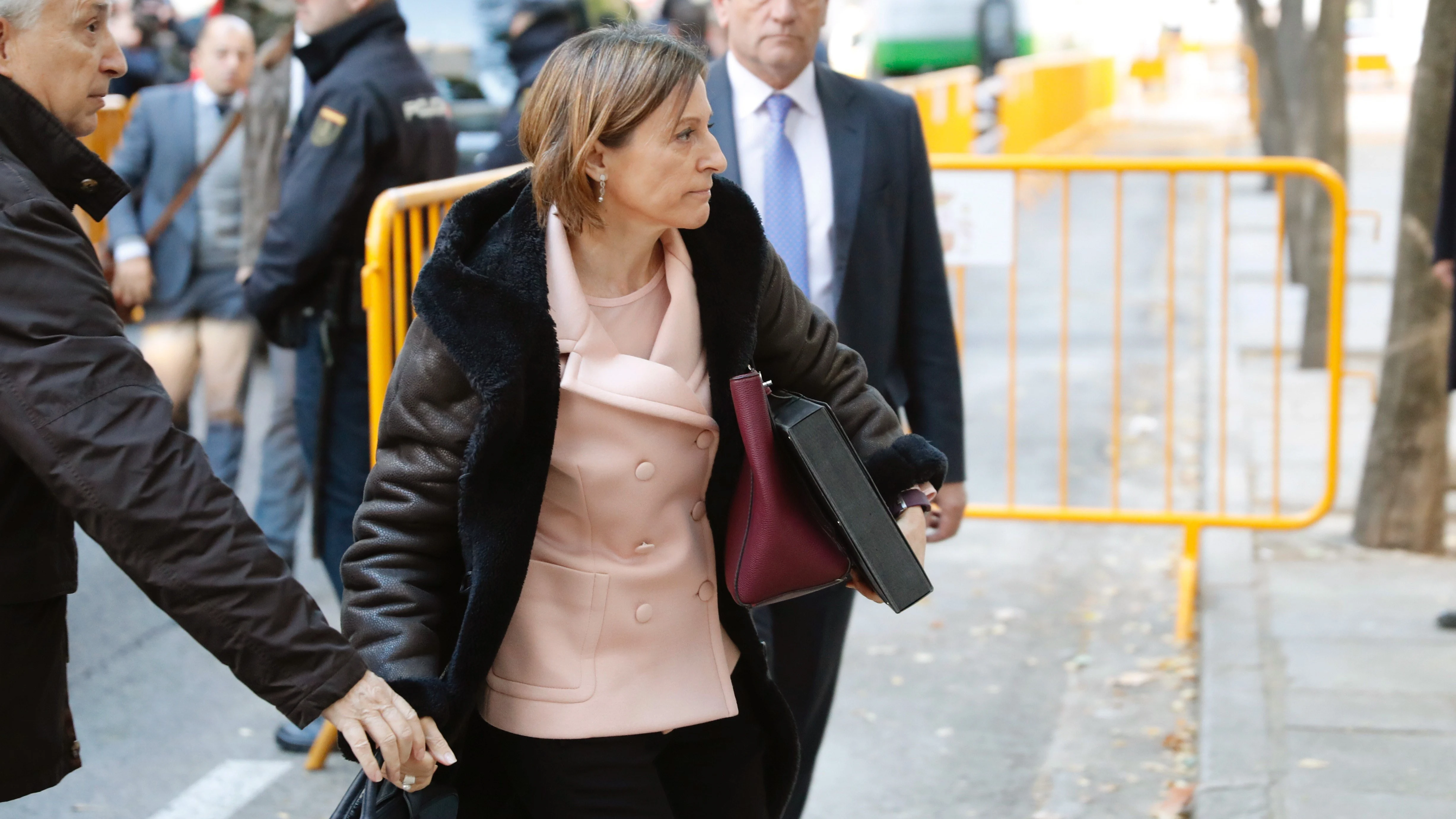 La presidenta del Parlament, Carme Forcadell, a su llegada hoy al Tribunal Supremo