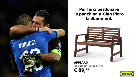 El 'troleo' de Ikea a la selección italiana El 'troleo' de Ikea a la selección italiana