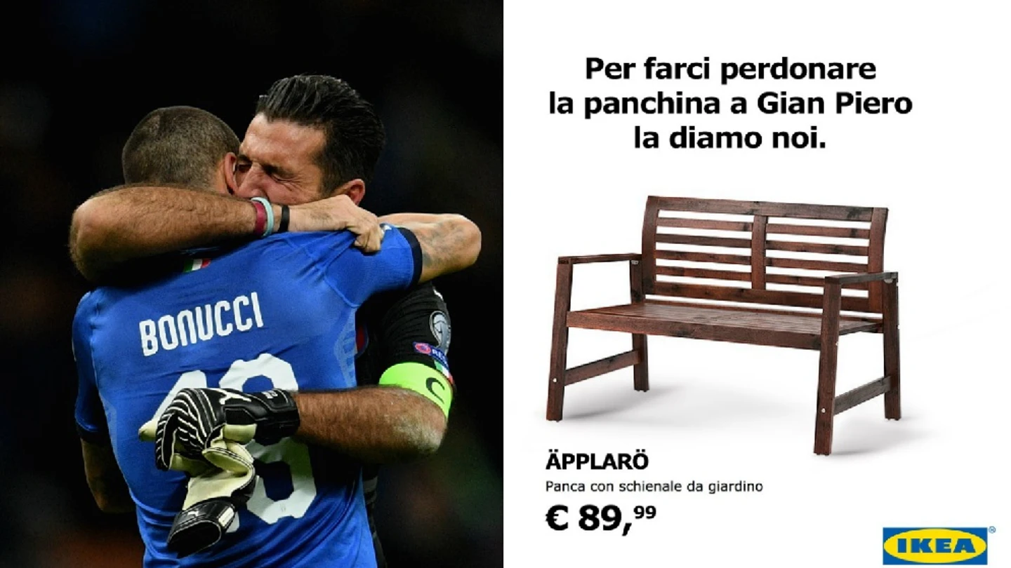 El 'troleo' de Ikea a la selección italiana El 'troleo' de Ikea a la selección italiana