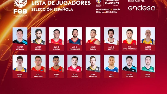Lista de España para jugar ante Montenegro y Eslovenia Lista de España para jugar ante Montenegro y Eslovenia