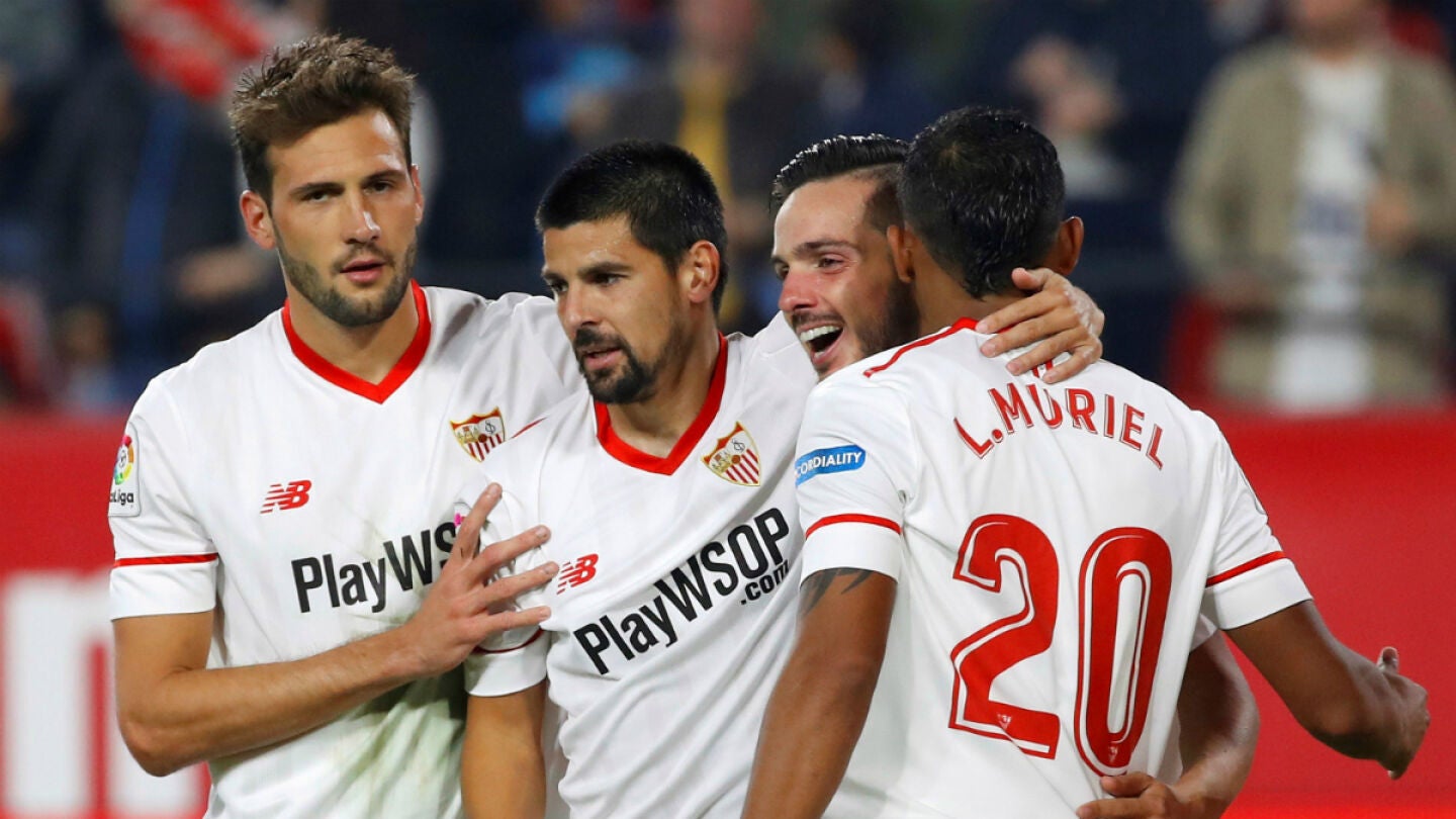 El Sevilla celebra un gol