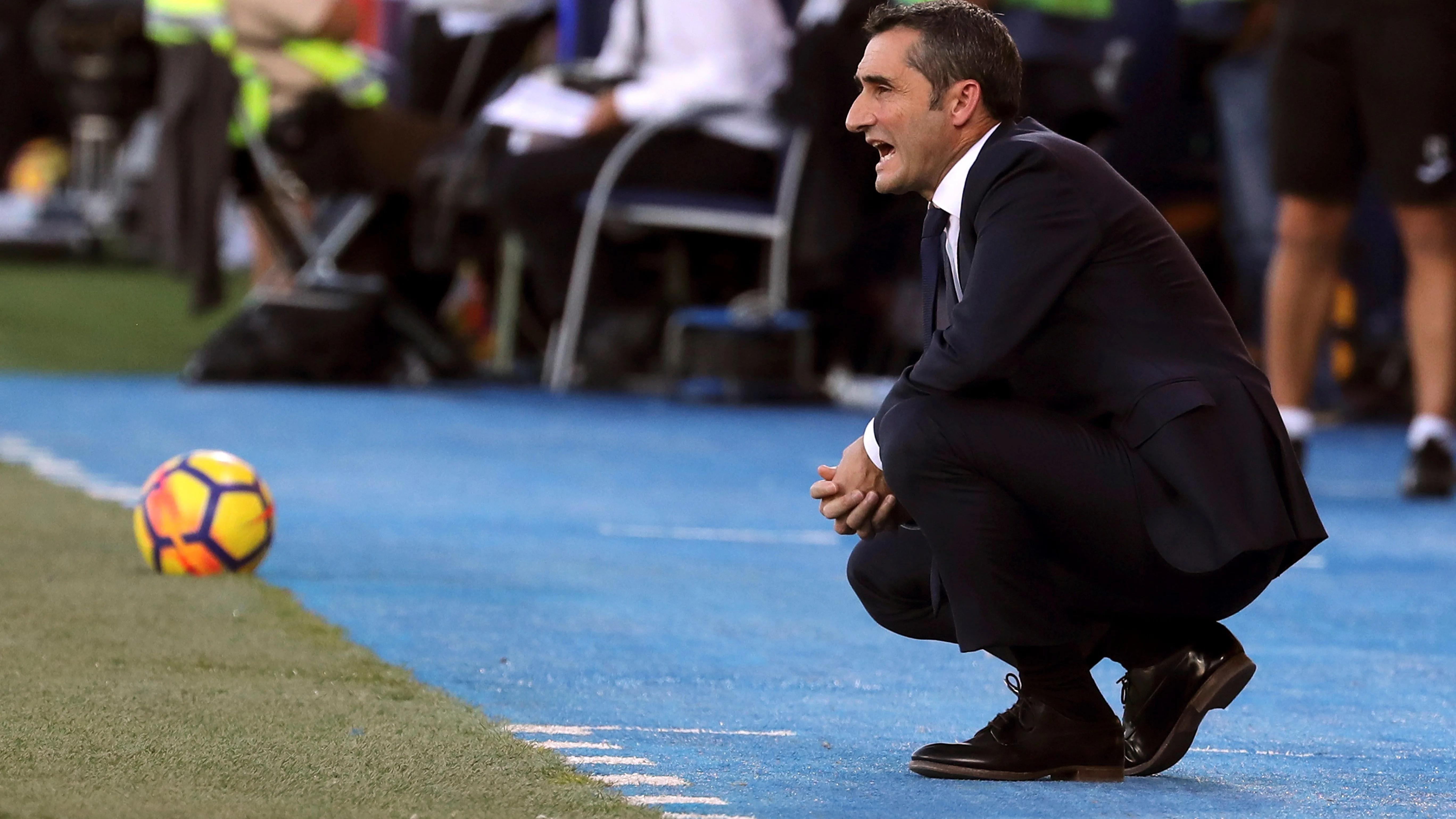 Ernesto Valverde, en la banda de Butarque