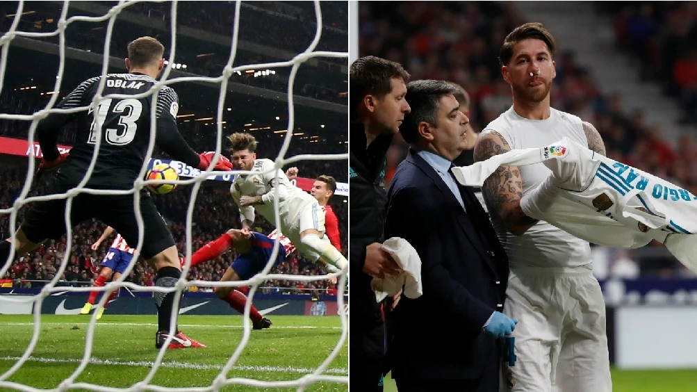 La jugada en la que Lucas rompió la nariz a Sergio Ramos La jugada en la que Lucas rompió la nariz a Sergio Ramos