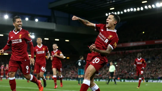 Coutinho celebra un gol con el Liverpool Coutinho celebra un gol con el Liverpool