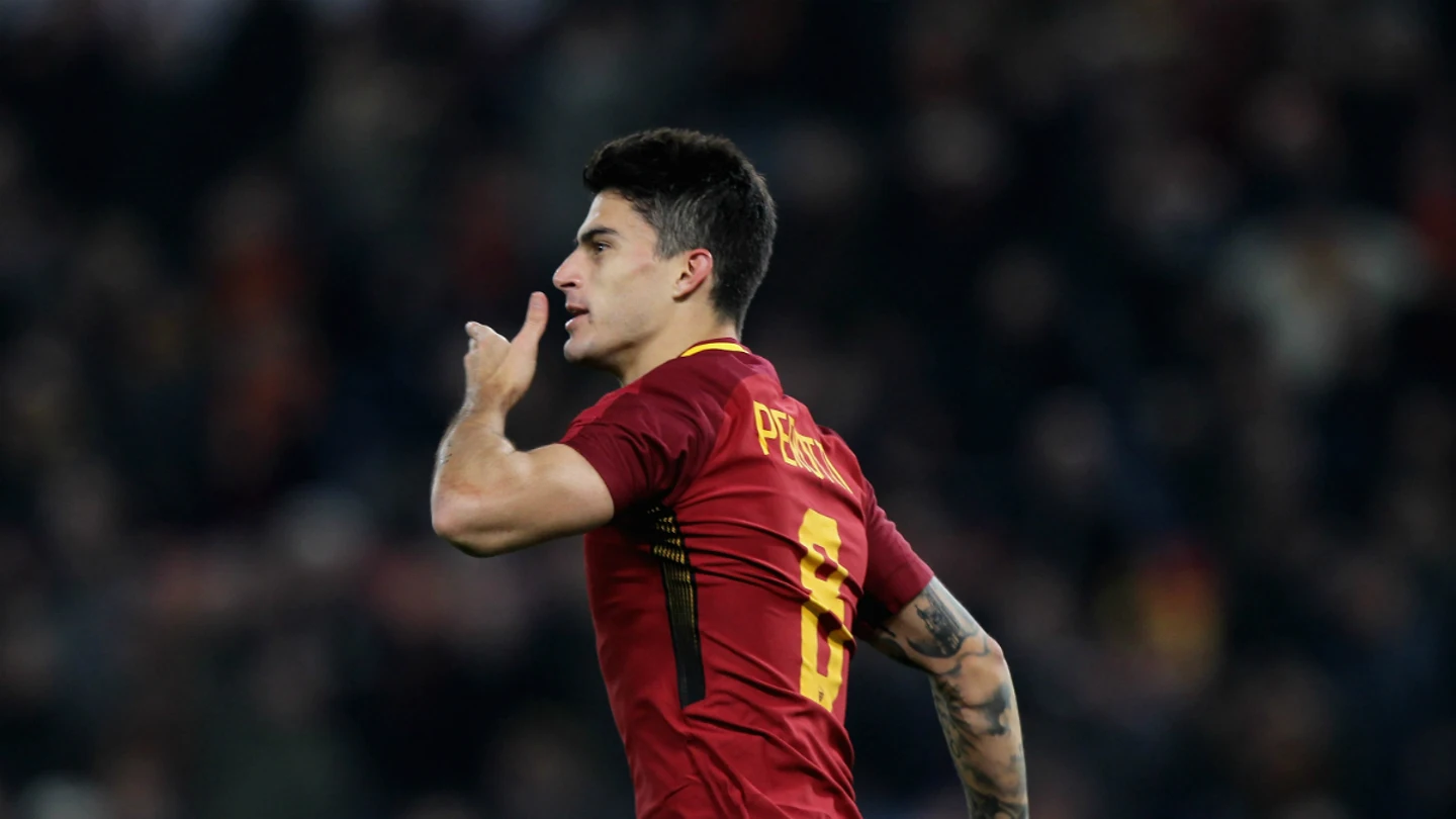 Perotti celebra un gol Perotti celebra un gol