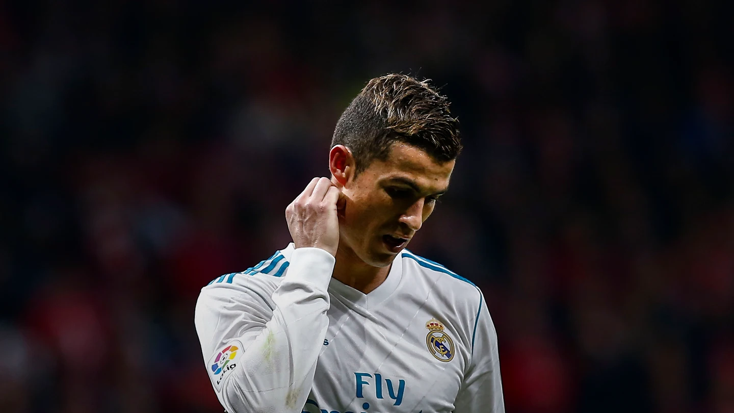 Cristiano Ronaldo se lamenta tras una acción en el Wanda Metropolitano Cristiano Ronaldo se lamenta tras una acción en el Wanda Metropolitano