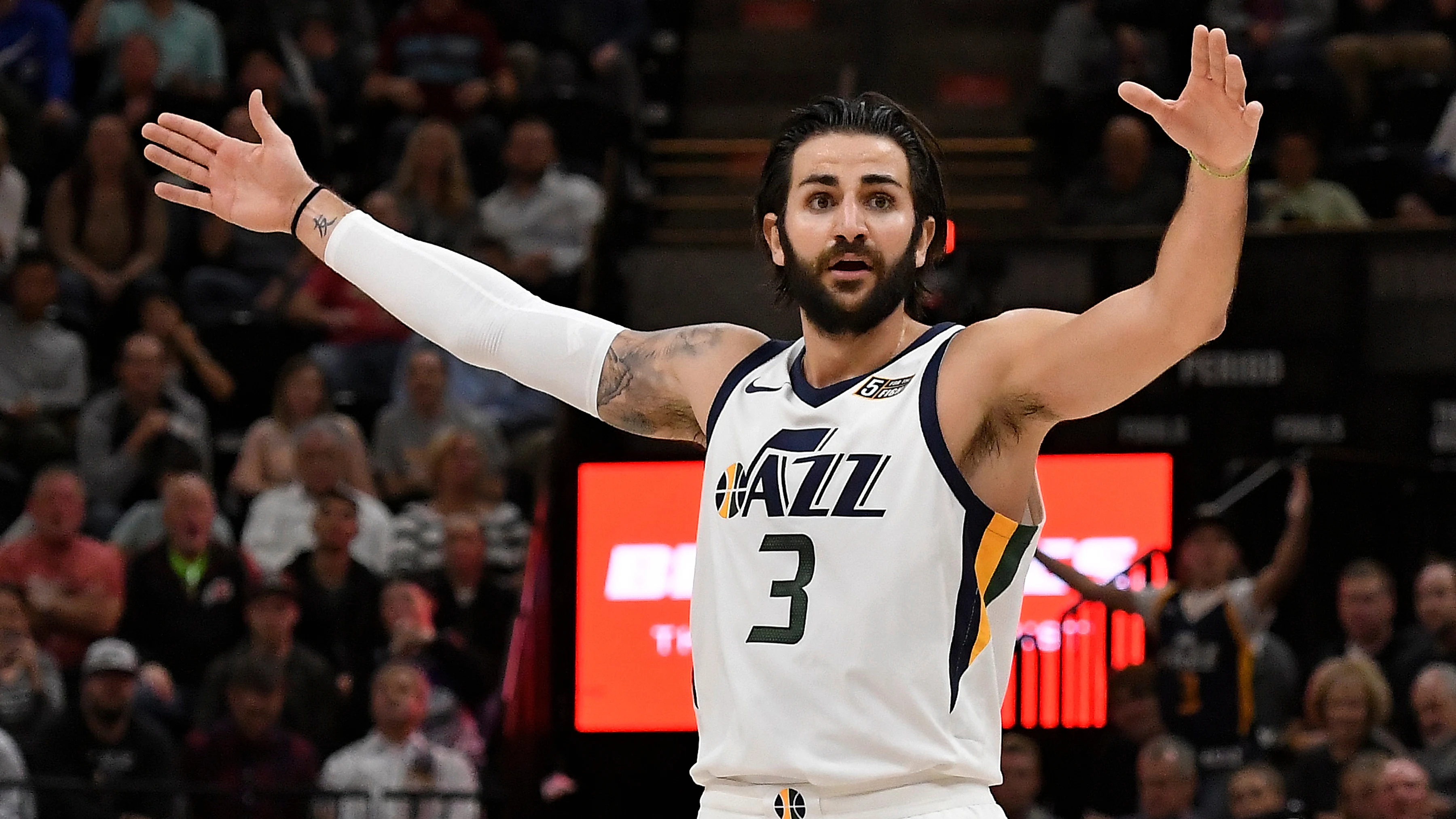 Ricky Rubio, en acción con los Utah Jazz