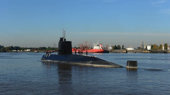 Fotografía sin fecha cedida por la Armada Argentina que muestra al submarino de la Armada desaparecido. Fotografía sin fecha cedida por la Armada Argentina que muestra al submarino de la Armada desaparecido.