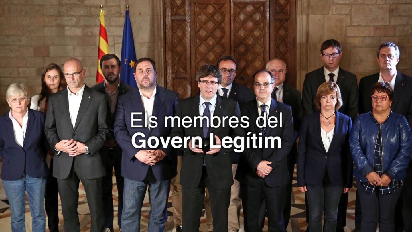 Fotograf&iacute;a de los "miembros del Govern leg&iacute;timo" sin Santi Vila