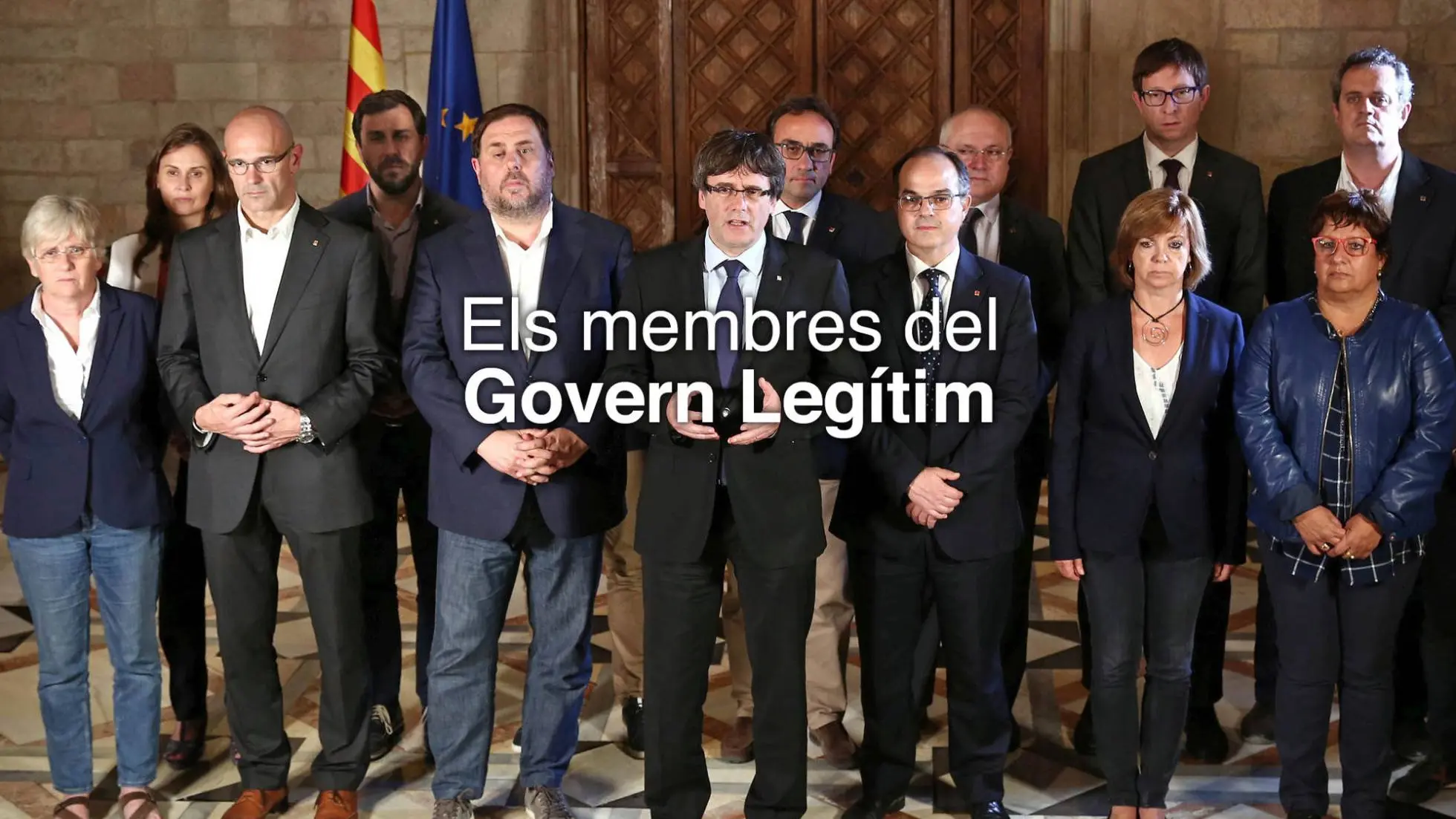 Fotografía de los "miembros del Govern legítimo" sin Santi Vila