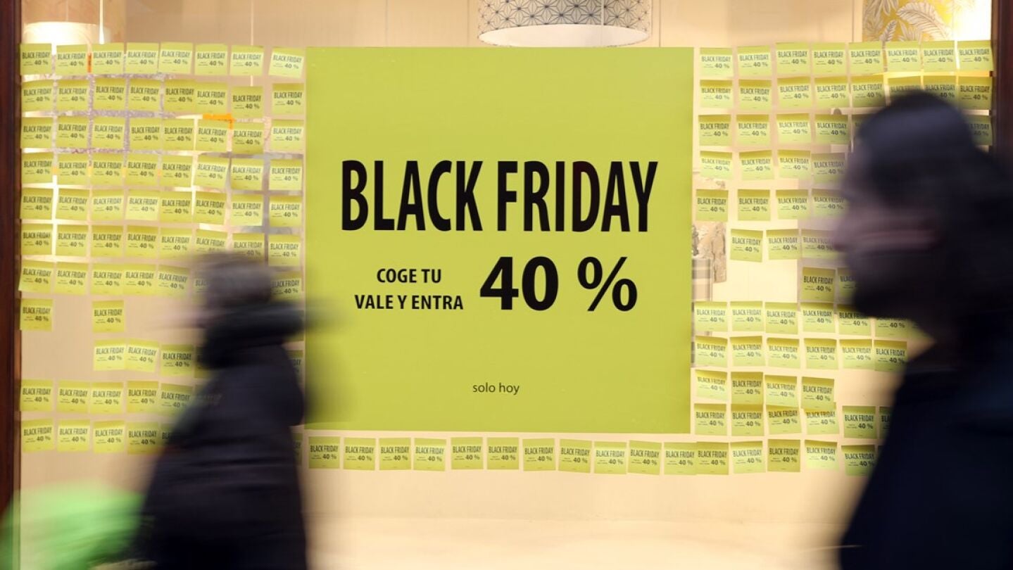 Cartel promocional con descuentos del Black Friday