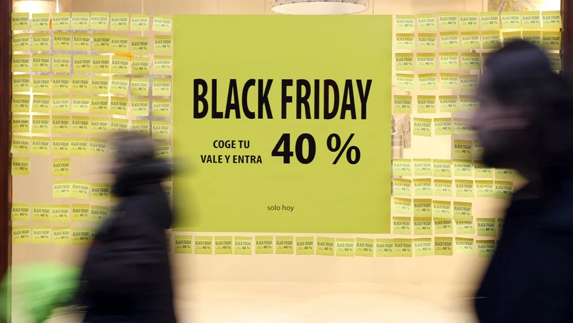 Cartel promocional con descuentos del Black Friday