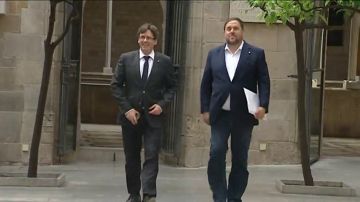 Imagen de archivo de Puigdemont y Junqueras