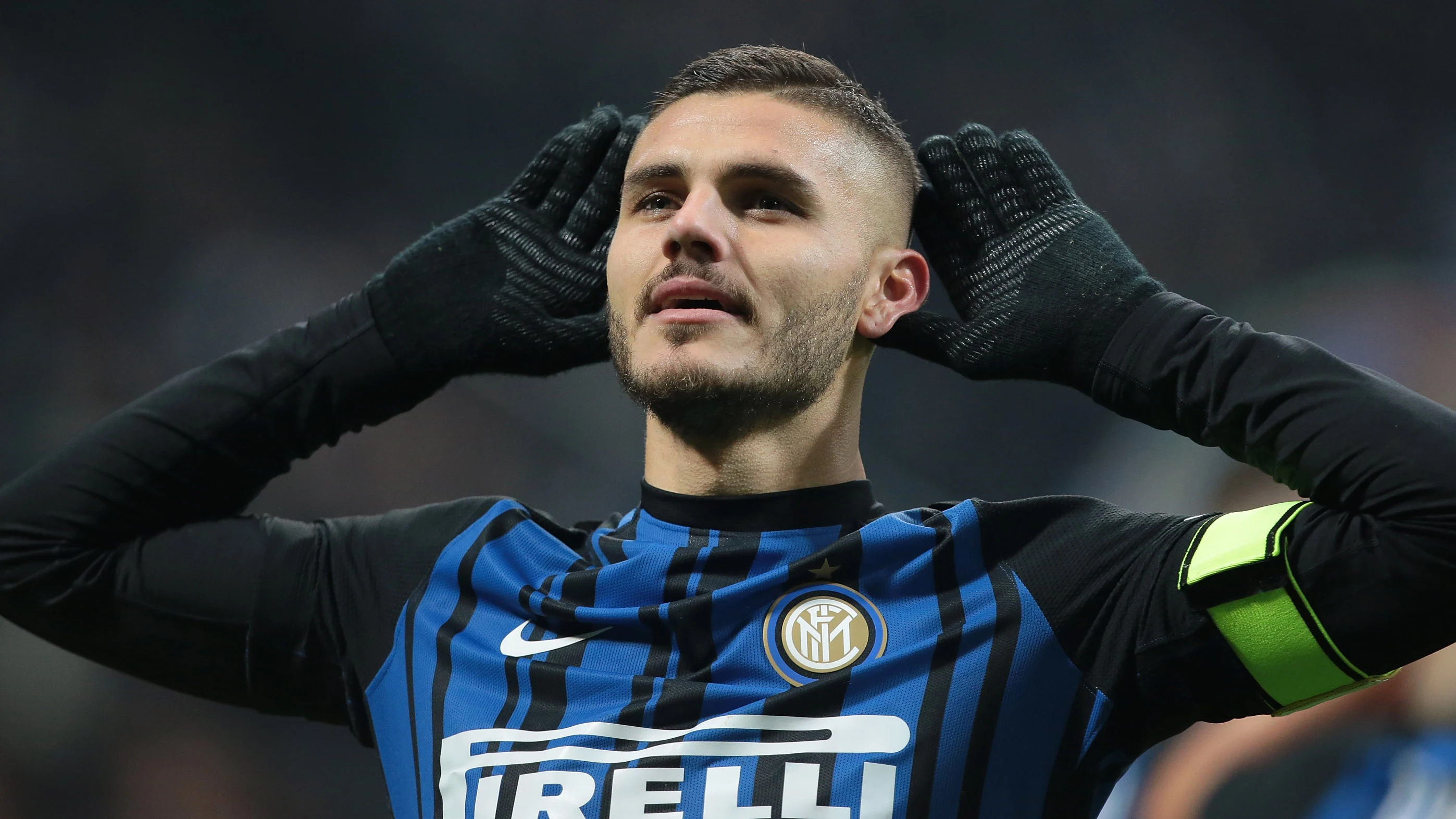 Icardi celebrando un gol con el Milán