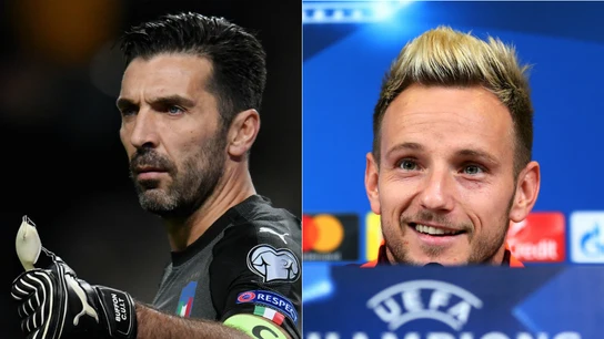 El divertido intercambio de Buffon y Rakitic El divertido intercambio de Buffon y Rakitic