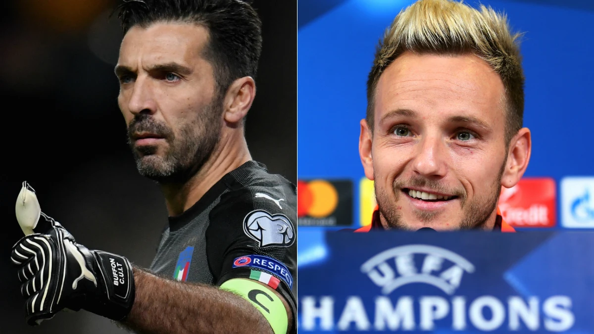 El divertido intercambio de Buffon y Rakitic El divertido intercambio de Buffon y Rakitic