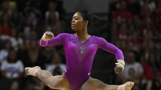 Gabby Douglas, durante una competición Gabby Douglas, durante una competición