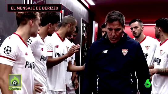 La charla de Berizzo en el descanso La charla de Berizzo en el descanso