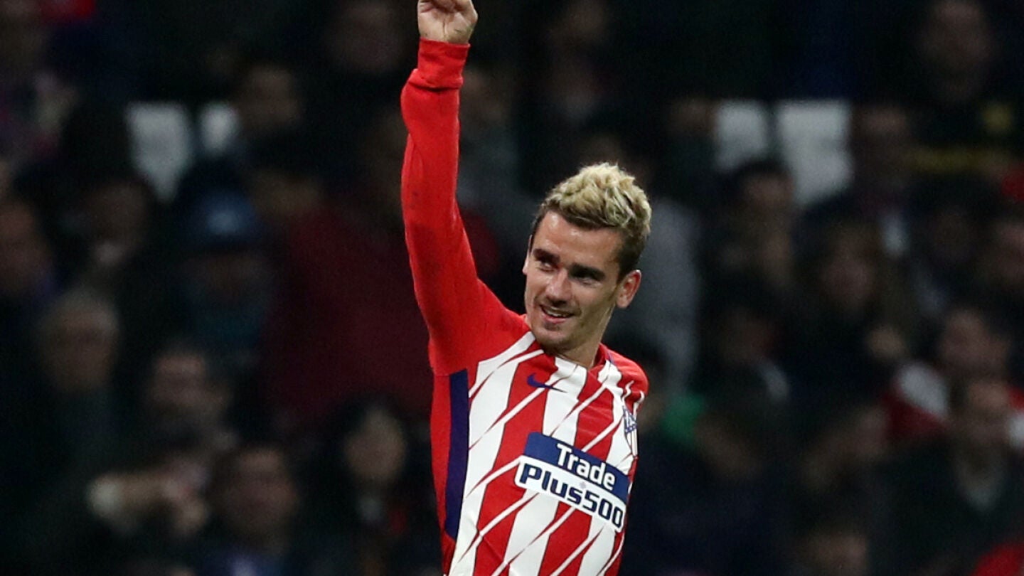 Antoine Griezmann celebra su gol con el Atl&eacute;tico de Madrid