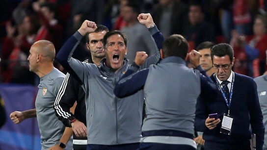Berizzo celebra el gol del empate