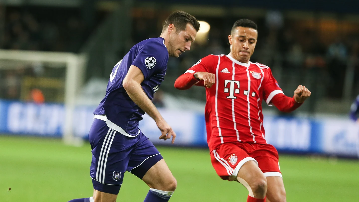 Thiago Alcántara en el partido contra el Anderlecht Thiago Alcántara en el partido contra el Anderlecht