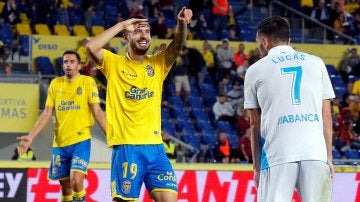 Hernán Toledo celebra el 1-3 ante Lucas