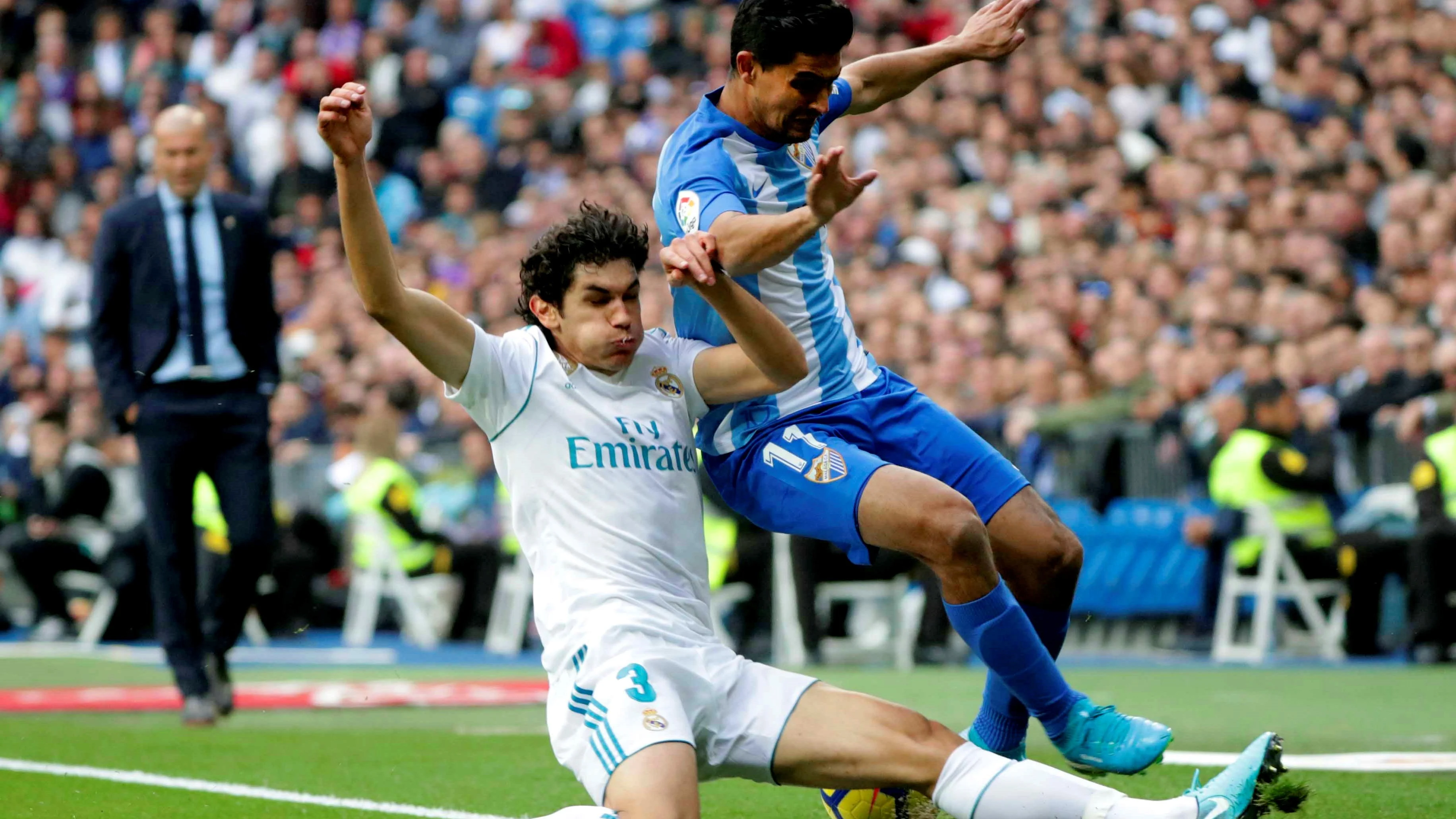 Vallejo, en un partido con el Real Madrid