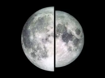 Imagen de dos lunas tomada por el LRO (Lunar Reconnaissance Orbiter). Una de ellas está en su punto más cercano a la Tierra (perigee) y otra en el más alejado (apogeo) Imagen de dos lunas tomada por el LRO (Lunar Reconnaissance Orbiter). Una de ellas está en su punto más cercano a la Tierra (perigee) y otra en el más alejado (apogeo)