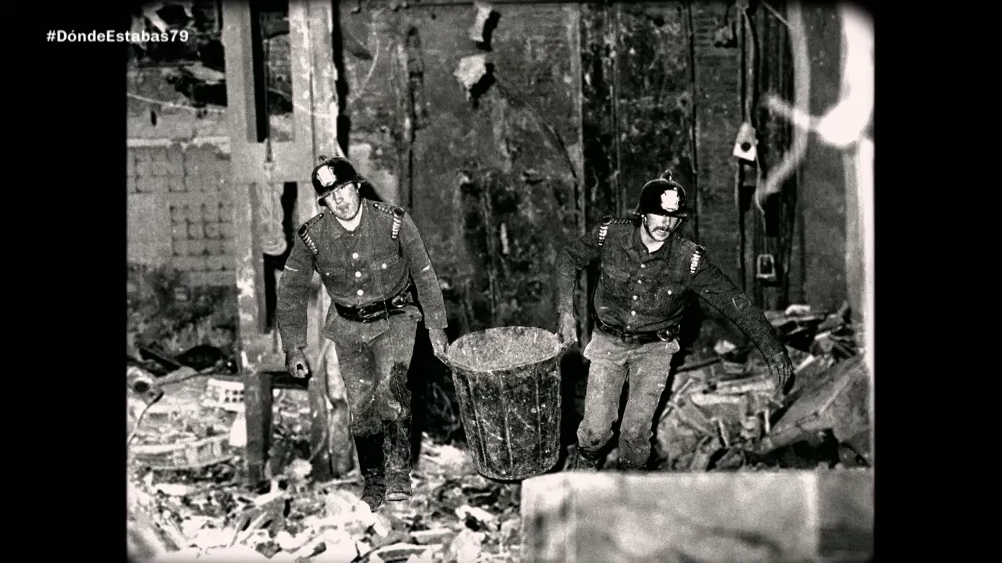 Escombros de un atentado en 1979 Escombros de un atentado en 1979