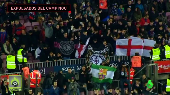 Expulsan a un grupo nazi del Camp Nou Expulsan a un grupo nazi del Camp Nou