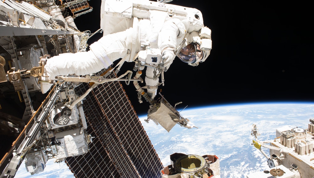 El astronauta Mark Vande Hei durante uno de sus paseos espaciales