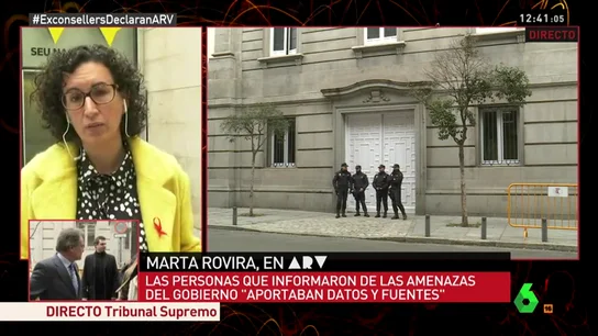 Marta Rovira reitera su denuncia contra las amenazas del Gobierno: "Ha contribuido a generar un espacio más cercano al diálogo" Marta Rovira reitera su denuncia contra las amenazas del Gobierno: "Ha contribuido a generar un espacio más cercano al diálogo"