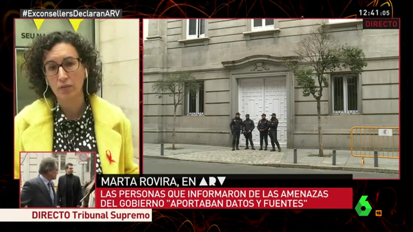 Marta Rovira reitera su denuncia contra las amenazas del Gobierno: "Ha contribuido a generar un espacio más cercano al diálogo" Marta Rovira reitera su denuncia contra las amenazas del Gobierno: "Ha contribuido a generar un espacio más cercano al diálogo"