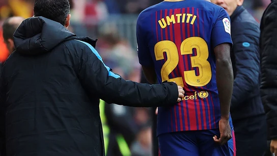 Umtiti tras su lesión Umtiti tras su lesión