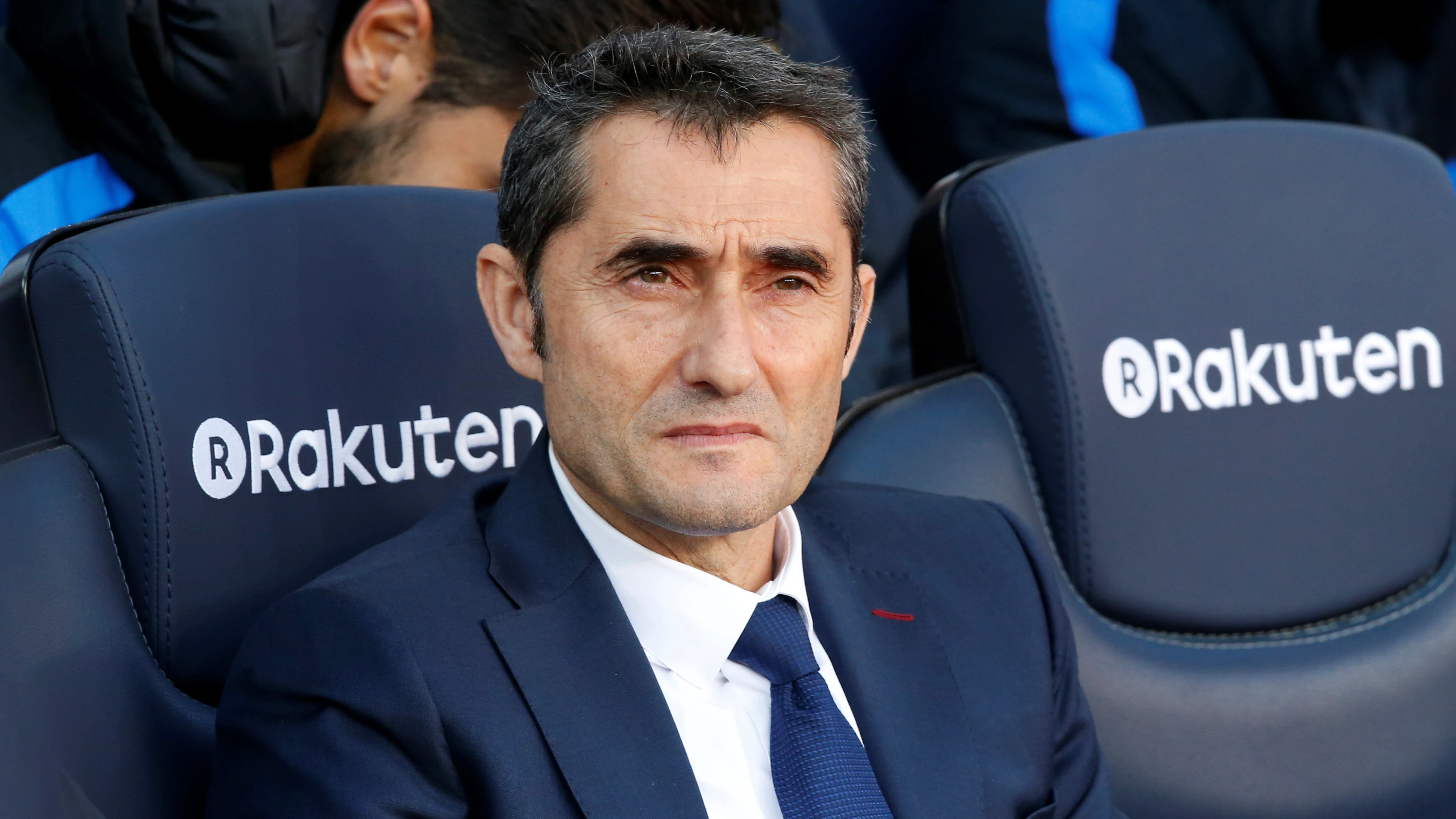 Ernesto Valverde, en el banquillo del Camp Nou