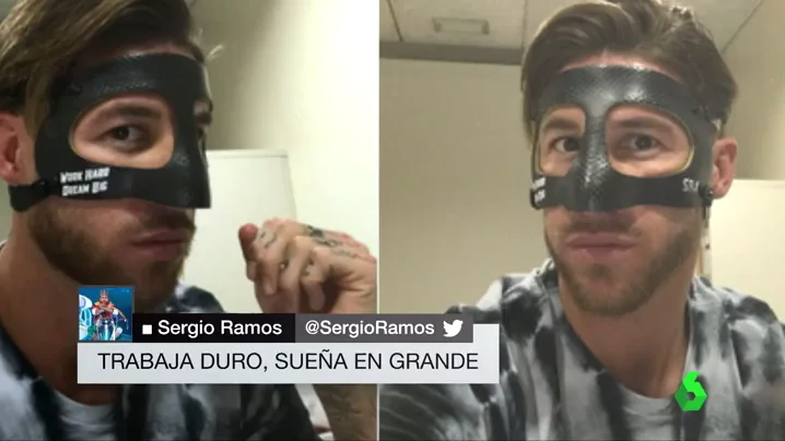 Así es la máscara que Sergio Ramos llevará ante el Athletic Así es la máscara que Sergio Ramos llevará ante el Athletic